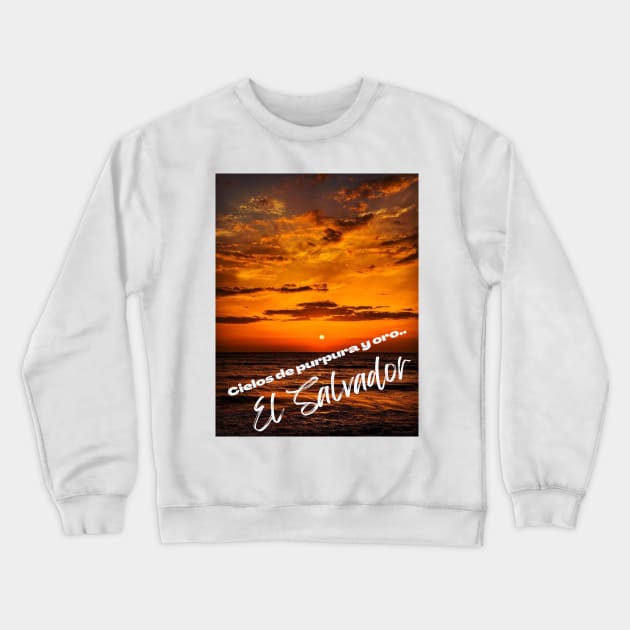 Atardecer en una playa de El Salvador Crewneck Sweatshirt by Talcomunca